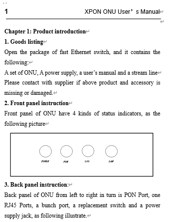 1GE ONU XPON User’s Manual